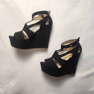 JUSTFAB Lilisa chunky wedges size 6.5